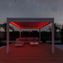 Pergola Aluminium Square 30x30 with 4 Drop Sides / White