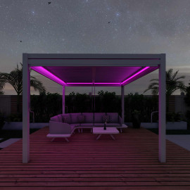 Pergola Aluminium Square 30x30 with 4 Drop Sides / White