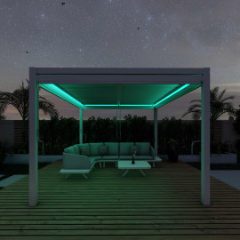 Pergola Aluminium Square 30x30 with 4 Drop Sides / White