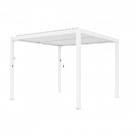 Pergola Aluminium Square 30x30 with 4 Drop Sides / White