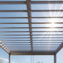 Pergola Aluminium Square 30x30 with 4 Drop Sides / White