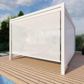 Pergola Aluminium Square 30x30 with 4 Drop Sides / White