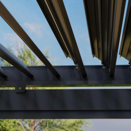 Pergola Aluminium Rectangular 30x40 with 4 Drop Sides / Grey