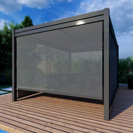 Pergola Aluminium Rectangular 30x40 with 4 Drop Sides / Grey