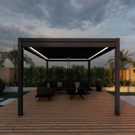 Pergola Aluminium Rectangular 30x40 with 4 Drop Sides / Grey