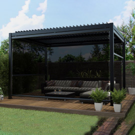 Pergola Aluminium Rectangular 30x40 with 4 Drop Sides / Grey