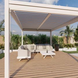 Pergola Aluminium Rectangular 30x40 with 4 Drop Sides / White