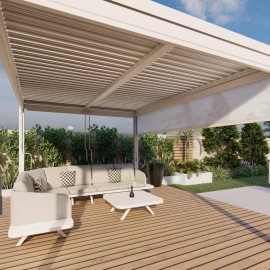 Pergola Aluminium Rectangular 30x40 with 4 Drop Sides / White