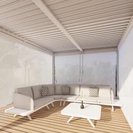 Pergola Aluminium Rectangular 30x40 with 4 Drop Sides / White