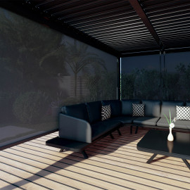 Pergola Aluminium Square 40x40 with 4 Drop Sides / Grey