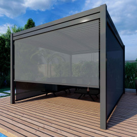 Pergola Aluminium Square 40x40 with 4 Drop Sides / Grey