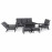 Manhattan Reclining 3 Seat Sofa Set with Rising Table & Footstools