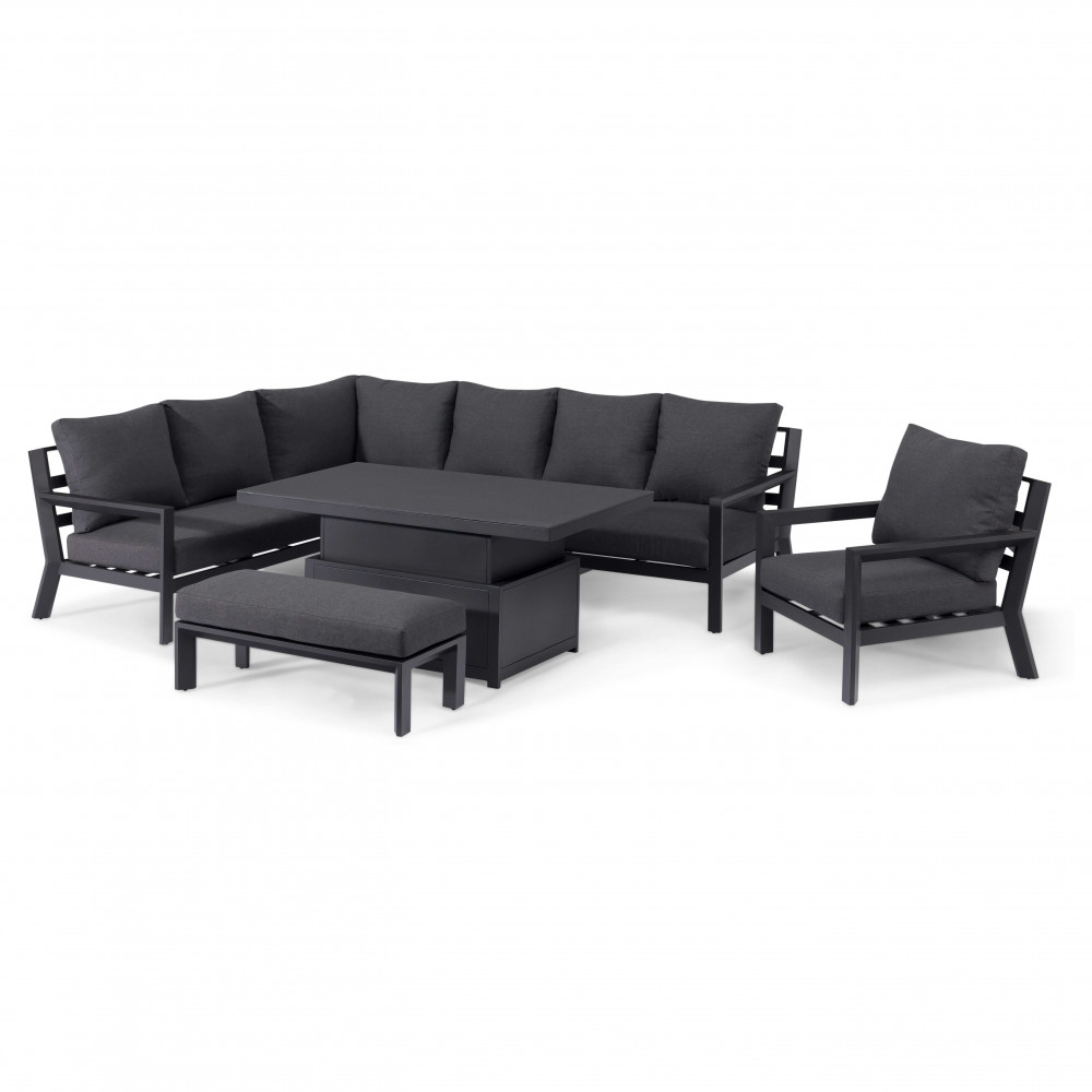 Manhattan Reclining Corner Dining Set with Rising Table and Armchair