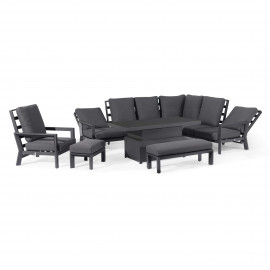 Manhattan Reclining Corner Dining Set with Rising Table and Armchair