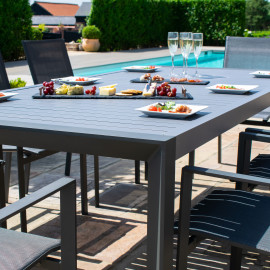 New York 8 Seat Rectangular Dining Set / Grey