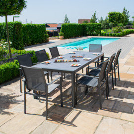New York 8 Seat Rectangular Dining Set / Grey