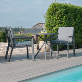 New York 3 Piece Bistro Set / Grey