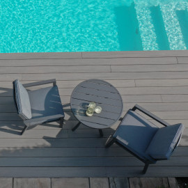 New York 3 Piece Bistro Set / Grey
