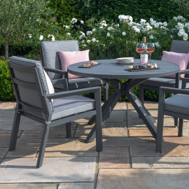 New York 4 Seat Round Dining Set / Grey