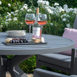 New York 6 Seat Round Dining Set / Grey