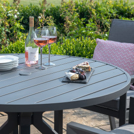 New York 6 Seat Round Dining Set / Grey
