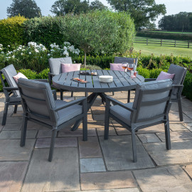 New York 6 Seat Round Dining Set / Grey