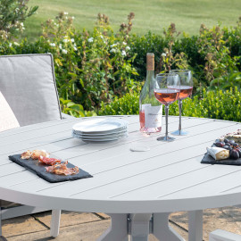 New York 8 Seat Oval Dining Set / White