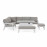 New York Corner Dining Set With Fire Pit Table / White