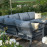 New York Corner Dining Set With Fire Pit Table / Grey