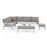 New York Corner Dining Set with Rising Table / White