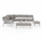 New York Corner Dining Set with Rising Table / White