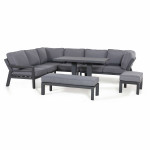 New York Corner Dining Set with Rising Table / Grey