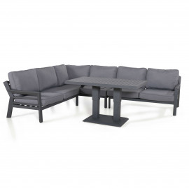 New York Corner Dining Set with Rising Table / Grey