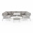 New York U-Shaped Sofa Set with Rising Table / White