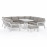 New York U-Shaped Sofa Set with Rising Table / White
