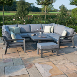 New York U-Shaped Sofa Set with Rising Table / Grey
