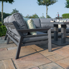 New York U-Shaped Sofa Set with Rising Table / Grey