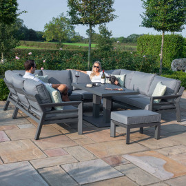 New York U-Shaped Sofa Set with Rising Table / Grey