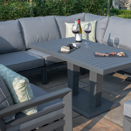 New York U-Shaped Sofa Set with Rising Table / Grey