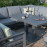 New York U-Shaped Sofa Set with Rising Table / Grey