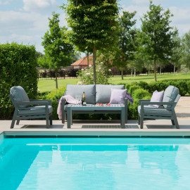 New York 2 Seat Sofa Set / Grey
