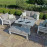 New York 2 Seat Sofa Set with Rising Table / White