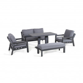 New York 2 Seat Sofa Set with Rising Table / Grey