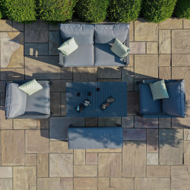 New York 2 Seat Sofa Set with Rising Table / Grey