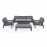 New York 3 Seat Sofa Dining Set with Fire Pit Table / Grey