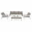New York 3 Seat Sofa Set with Rising Table / White