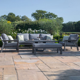 New York 3 Seat Sofa Set with Rising Table / Grey