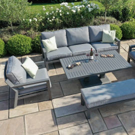 New York 3 Seat Sofa Set with Rising Table / Grey