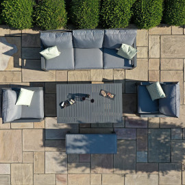 New York 3 Seat Sofa Set with Rising Table / Grey