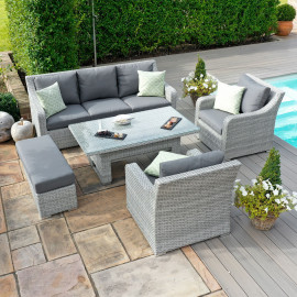 Ascot 3 Seat Sofa Dining Set with Rising Table
